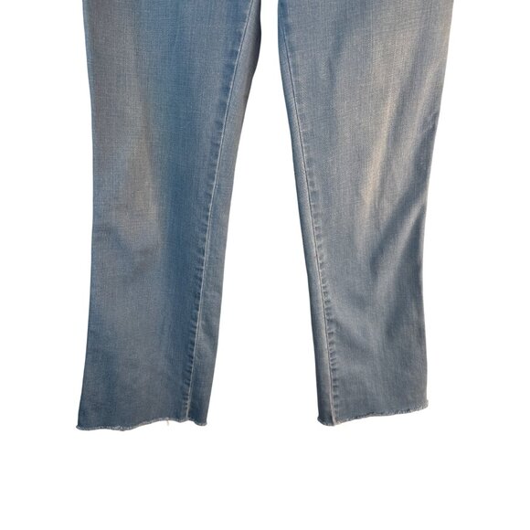2/$30 High-Rise Light Wash Cropped Denim Jeans Straight Leg Frayed Hem - Picture 11 of 16